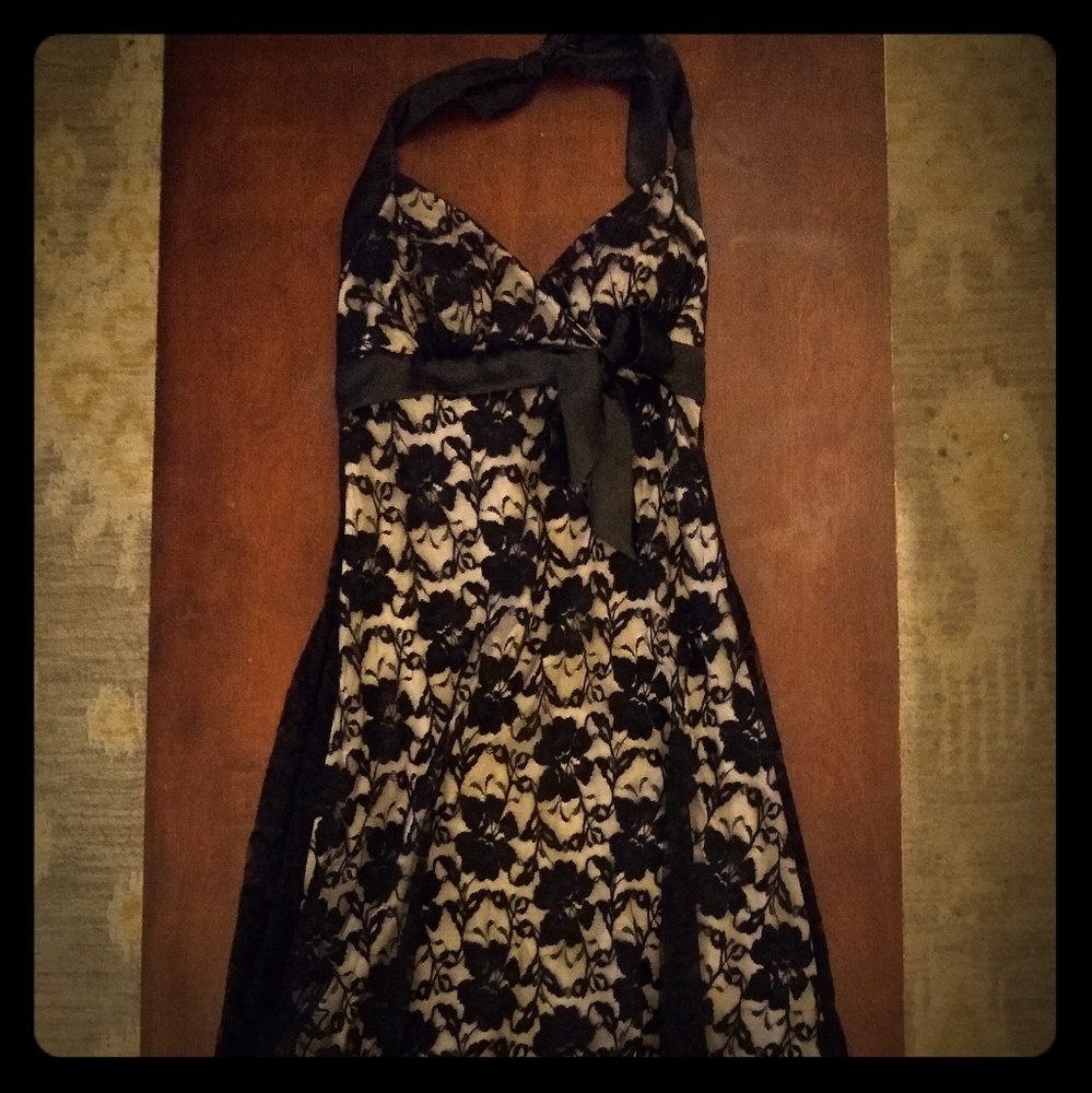 Lacy halter A-line dress
